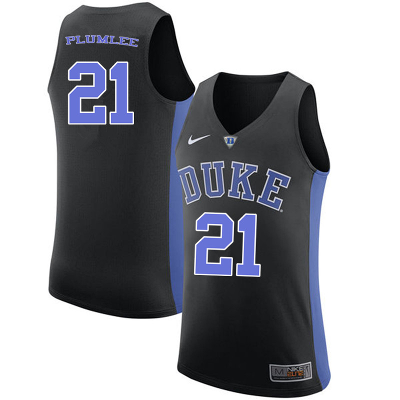 Men #21 Miles Plumlee Duke Blue Devils College Basketball Jerseys-Black